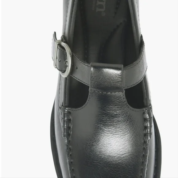 BORN Miki Black LEATHER LOAFER Buckle NEW Mary Jane Flat Shoes 8 10 - Picture 3 of 5